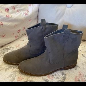 Gray Booties Faux Suede